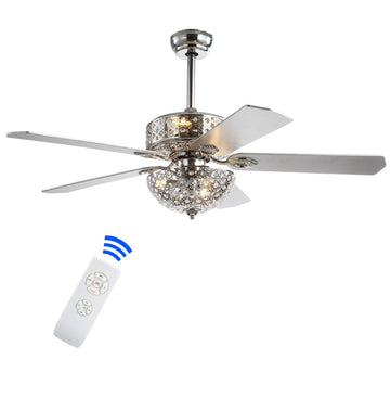 Zara 52" Filigree Metal/Wood LED Ceiling Fan - JONATHAN Y